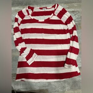 Charming Charlie Size Large Thin red and white striped sweater! Valentines top